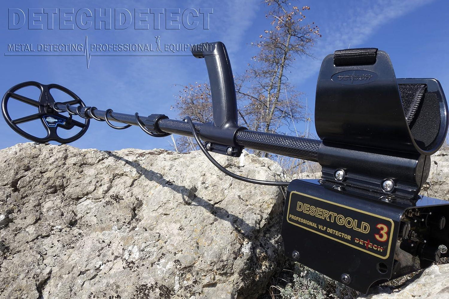 Detech Desert Gold 3 VLF Metal Detector Pro Pack 13.89 KHZ With 11.5 & 13” Ultimate Coils