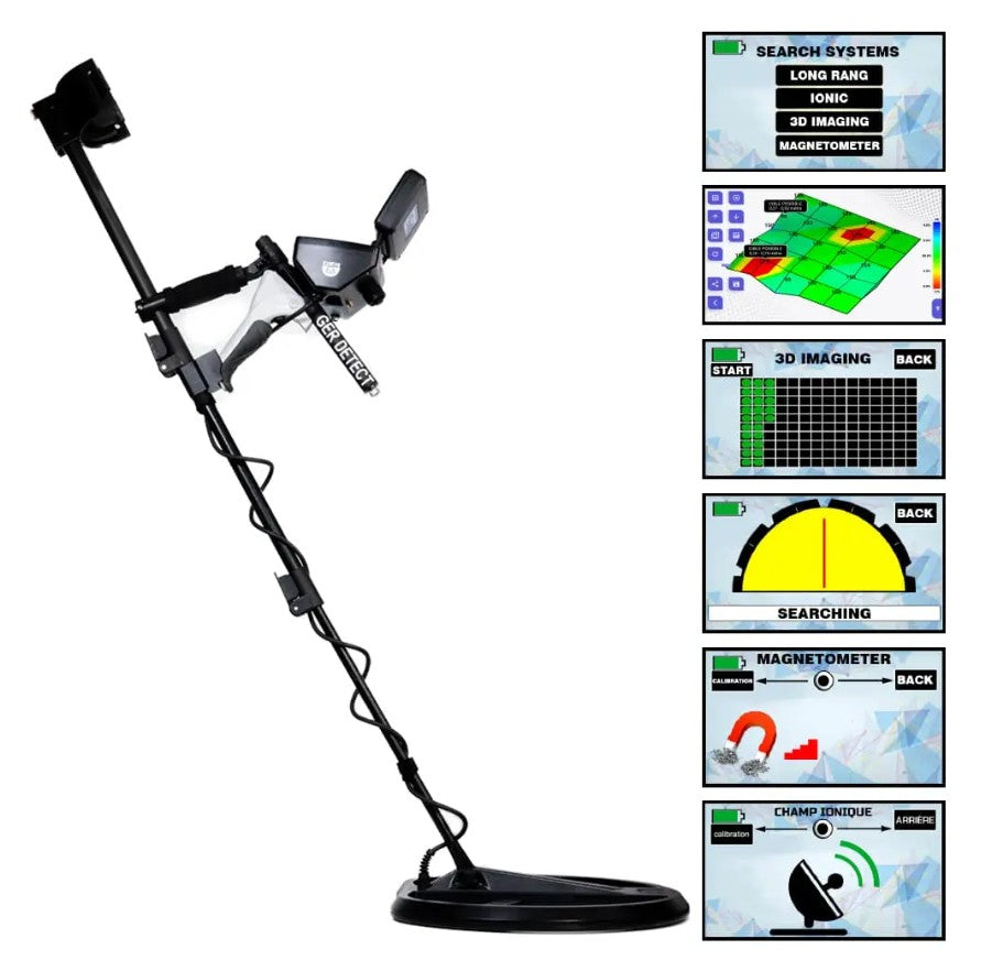 GER Detect Titan 1000 Long Range Metal Detector with 8" and 17" Coils
