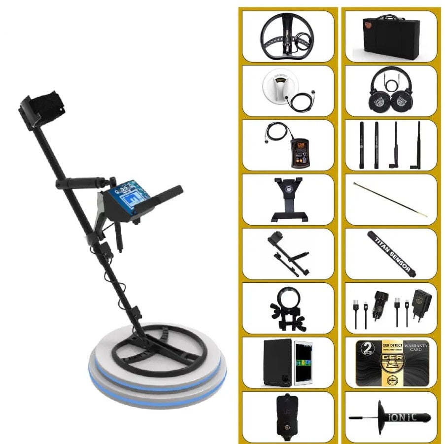GER Detect Titan 1000 Long Range Metal Detector with 8" and 17" Coils