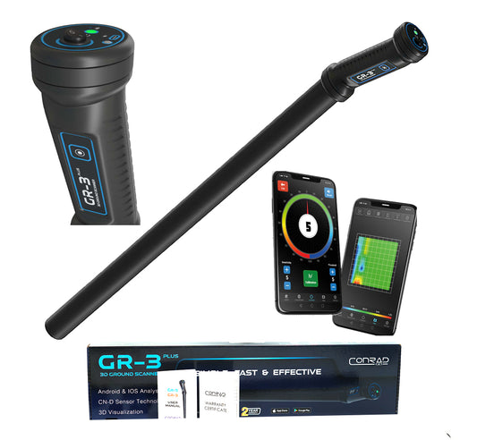 Detector de metales 3D de búsqueda profunda Conrad GR3 Plus (sensor dual)