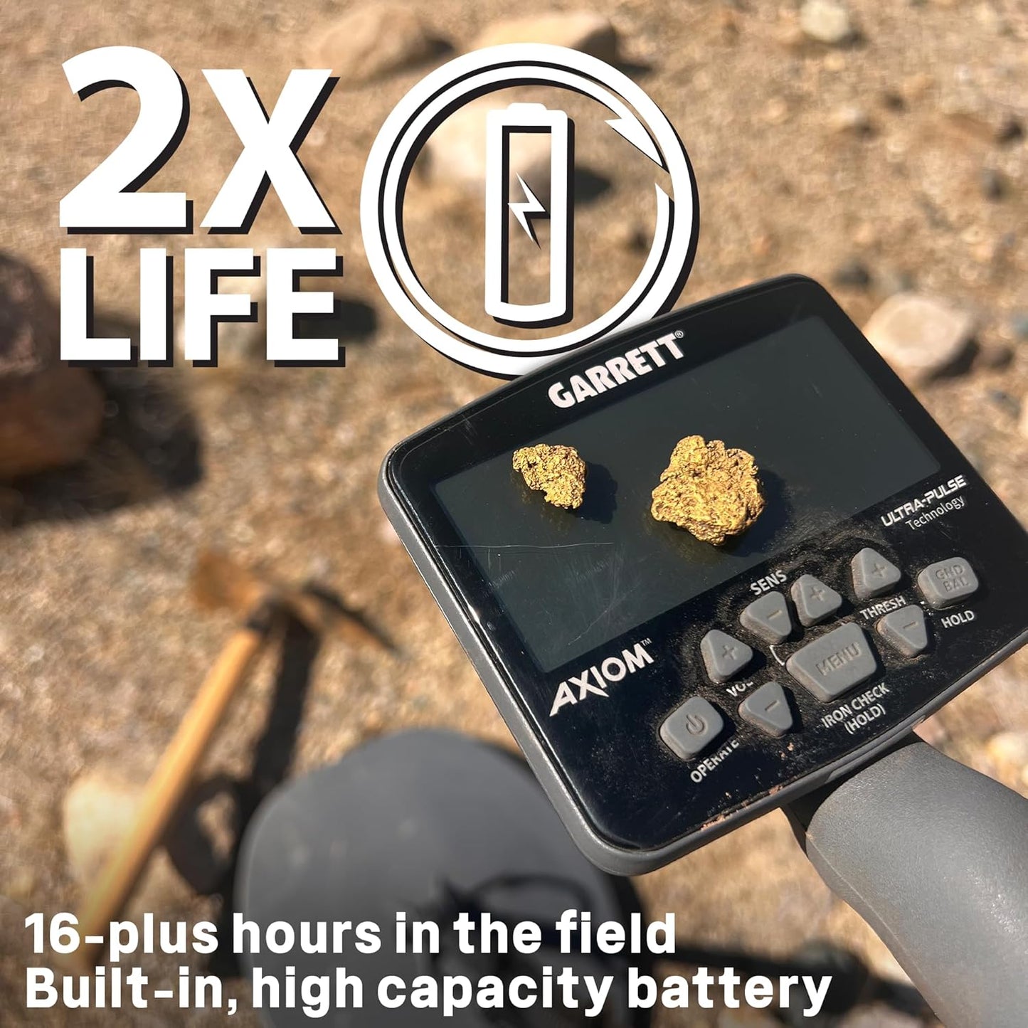 Garrett Axiom Pro Gold Metal Detector w/ MS-3 Wireless Headphones