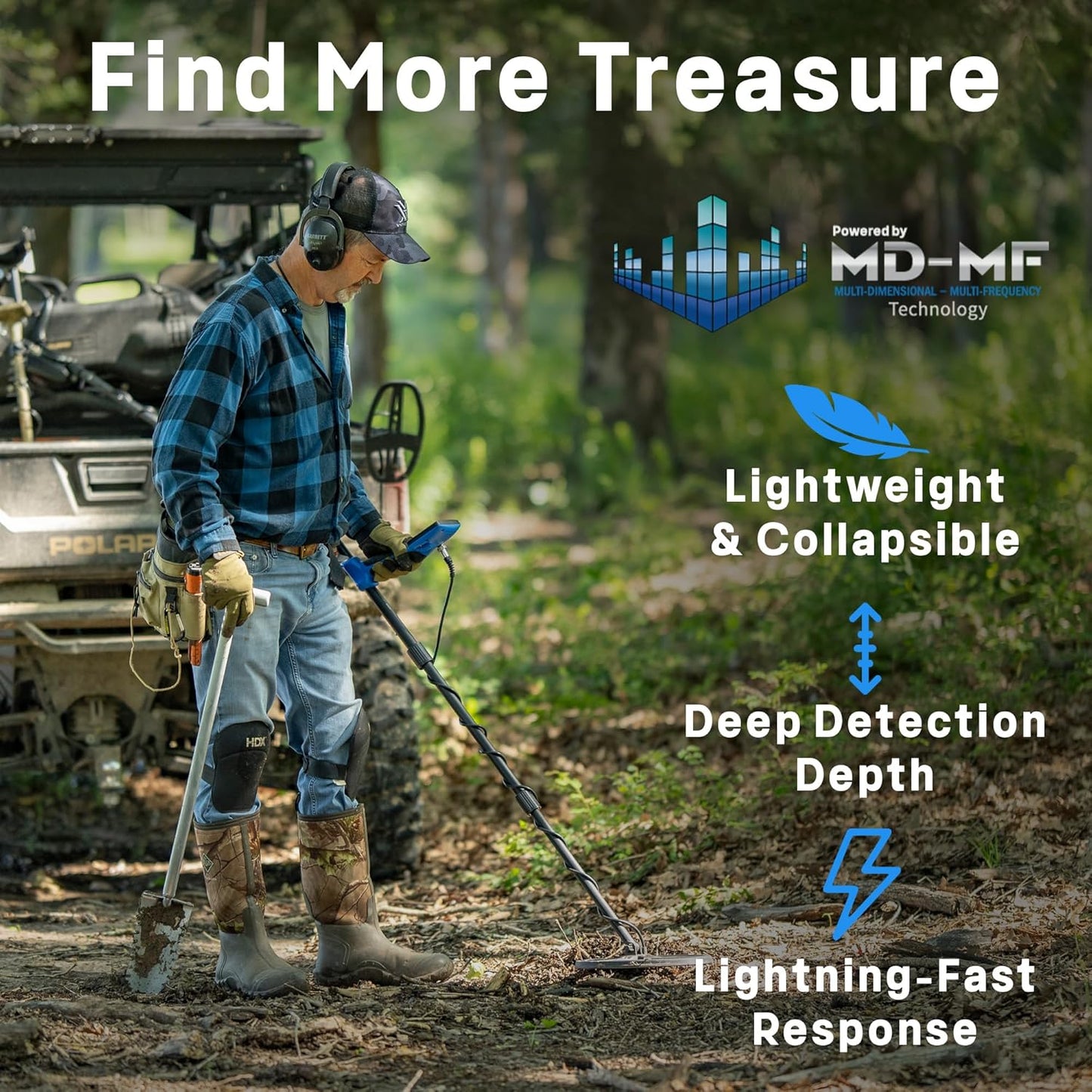 Garrett Vortex VX9 Multi-Frequency Waterproof Metal Detector With Vortex Submersible Headphone