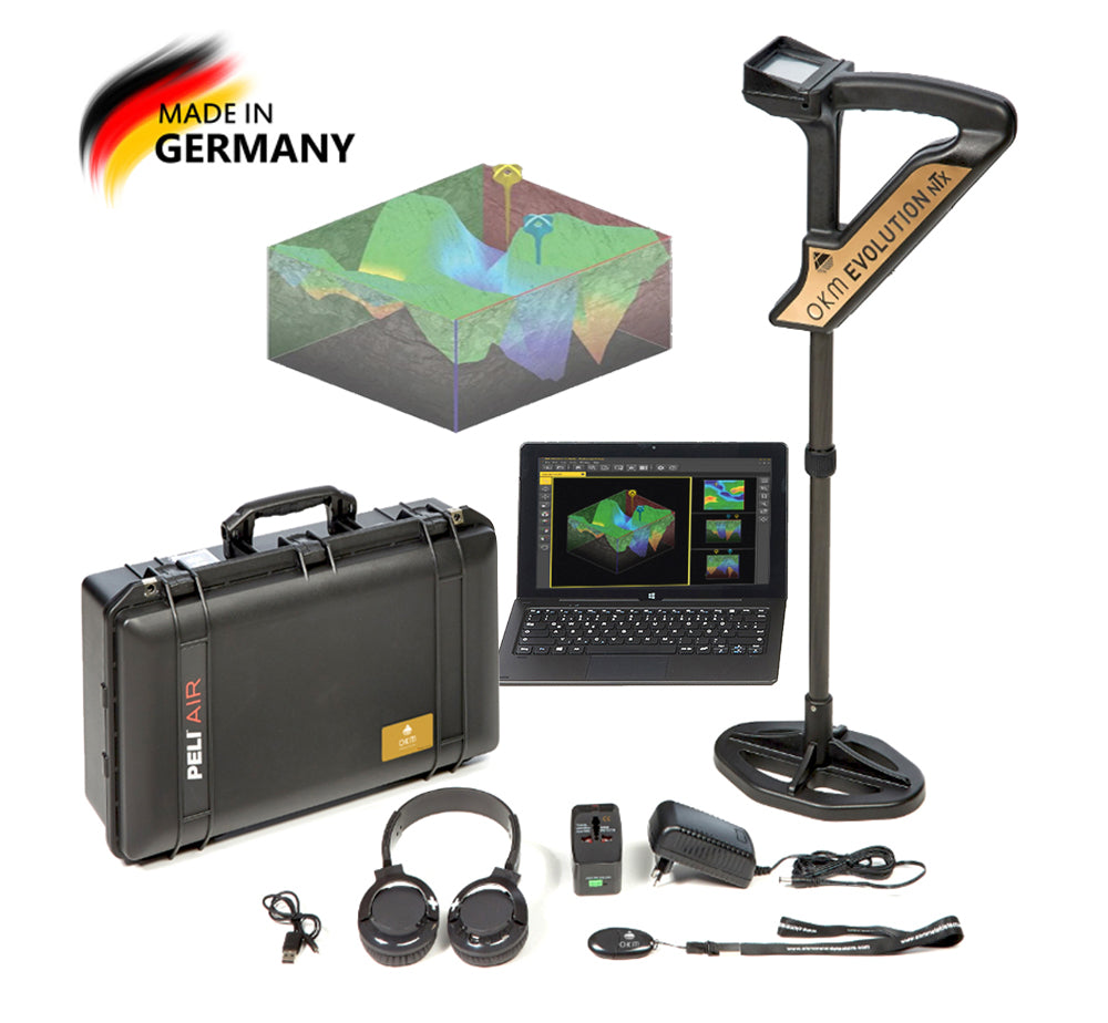 Detector de metales OKM Evolution NTX 3D Ground Scanner con bobina VLF