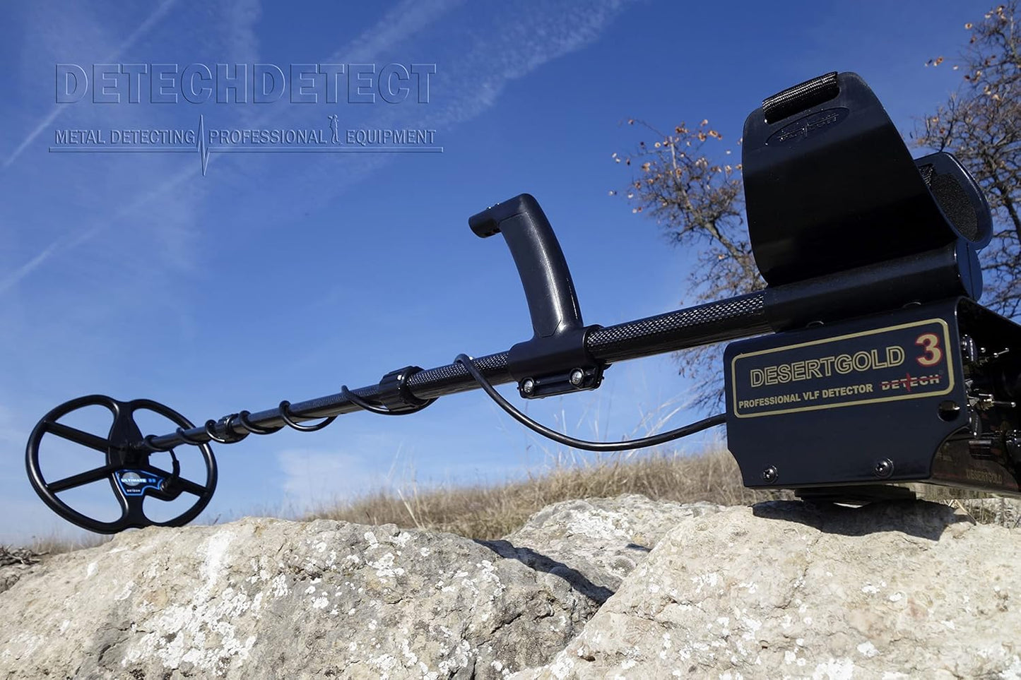 Detech Desert Gold 3 VLF Metal Detector Pro Pack 13.89 KHZ With 11.5 & 13” Ultimate Coils