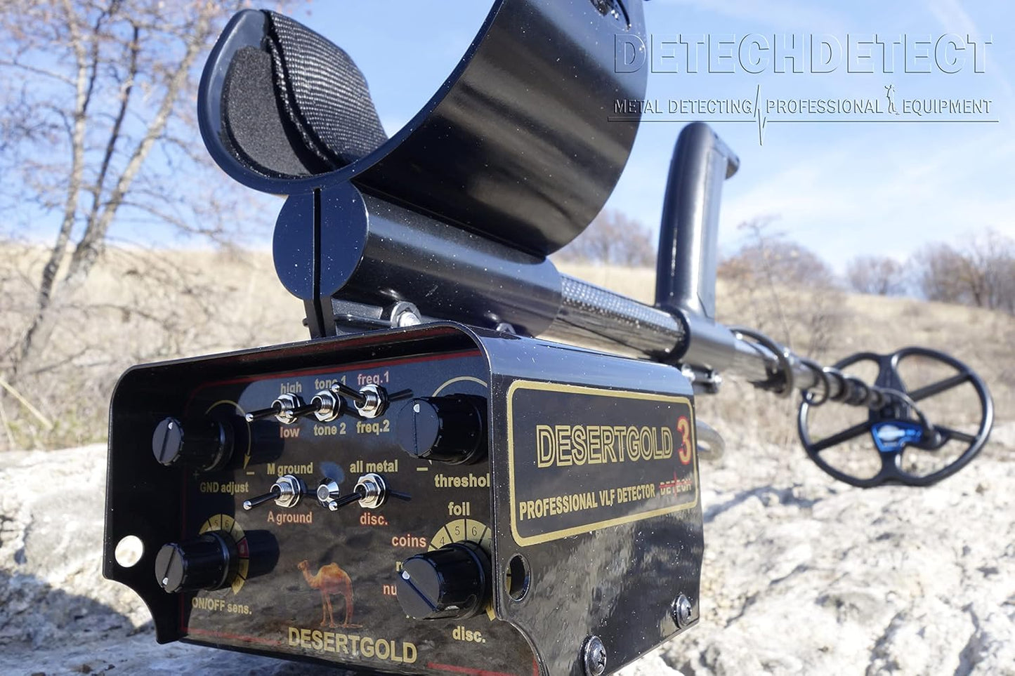 Detech Desert Gold 3 VLF Metal Detector Pro Pack 13.89 KHZ With 11.5 & 13” Ultimate Coils