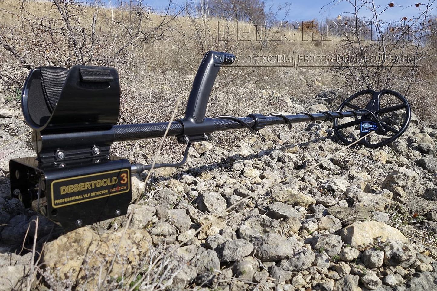 Detech Desert Gold 3 VLF Metal Detector Pro Pack 13.89 KHZ With 11.5 & 13” Ultimate Coils
