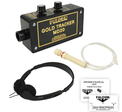 Falcon Gold Tracker MD20 Metal Detector 300kHz Probe with Headphones