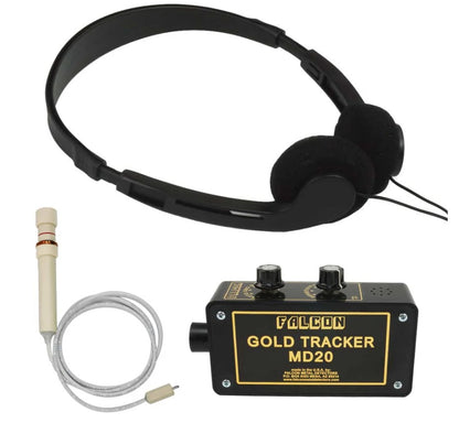 Falcon Gold Tracker MD20 Metal Detector 300kHz Probe with Headphones