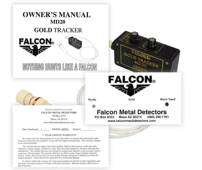 Falcon Gold Tracker MD20 Metal Detector 300kHz Probe with Headphones