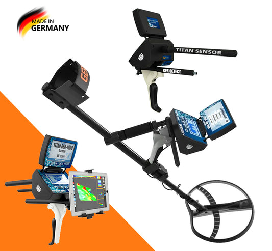 GER Detect Titan 1000 Long Range Metal Detector with 8" and 17" Coils
