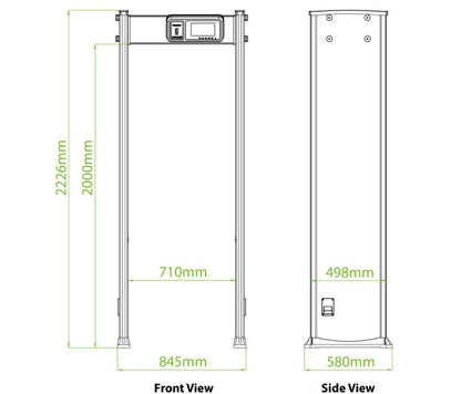 ZKTeco 18 Zones Walk Through Metal Detector - WMD318