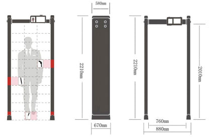 Zorpro 33T Walk Through Metal Detectors with Temperature Scanner