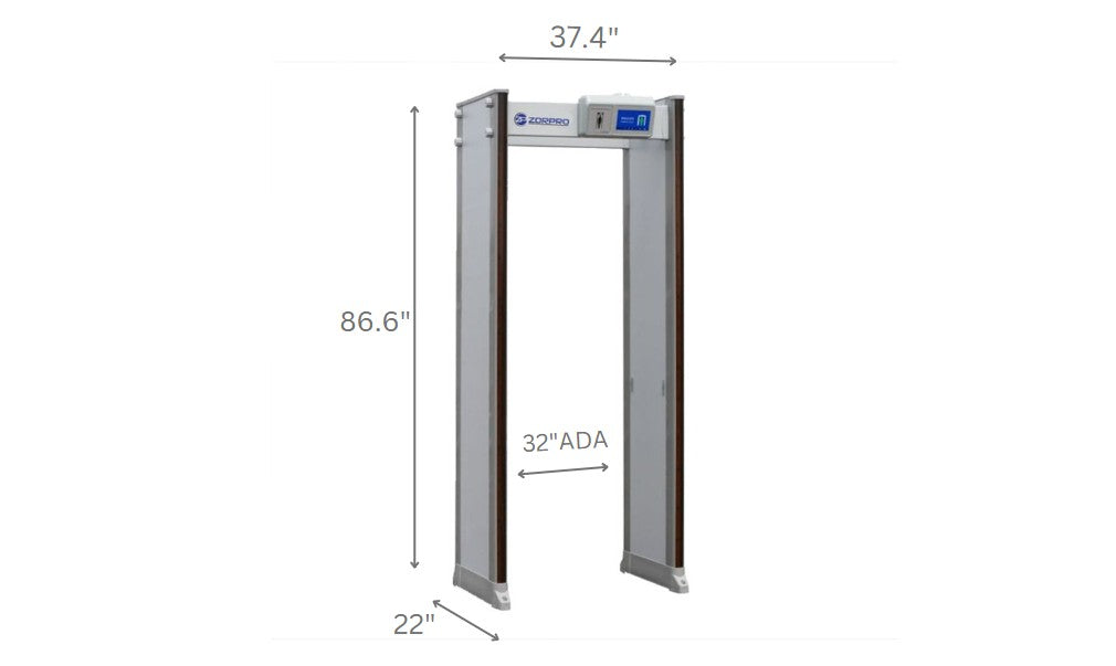 Zorpro 33 Zone Walk Through Metal Detector ADA | High-Performance Security Metal Detectors – Metal Detectors Pro