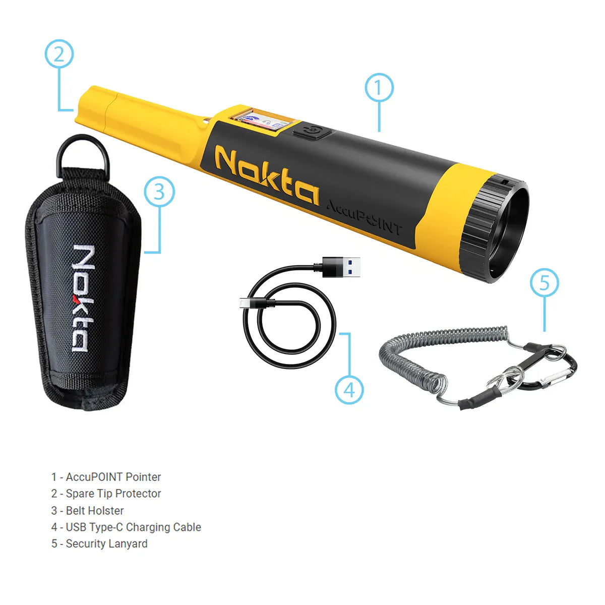 Nokta Legend Multi-Frequency Waterproof Metal Detector with Wireless Headphones & Accupoint Pinpointer